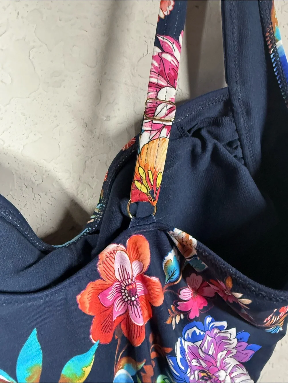 Johnny Was Ocean Dreamer Ruched One Piece Swimsuit Sz XL